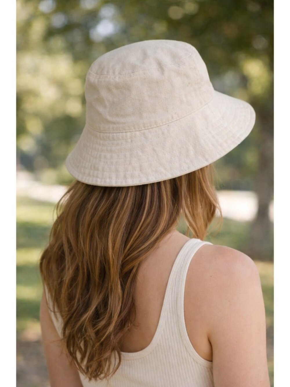 Madewell Off-White Cotton Canvas Bucket Hat Casual Summer Accessory
